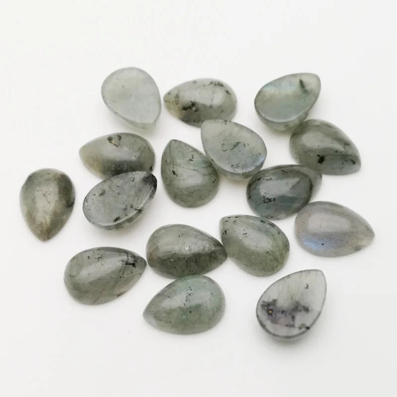 Huiying Gemstones 10*14mm Waterdrop Labradorite Cabochons For Jewelry Making Crafts