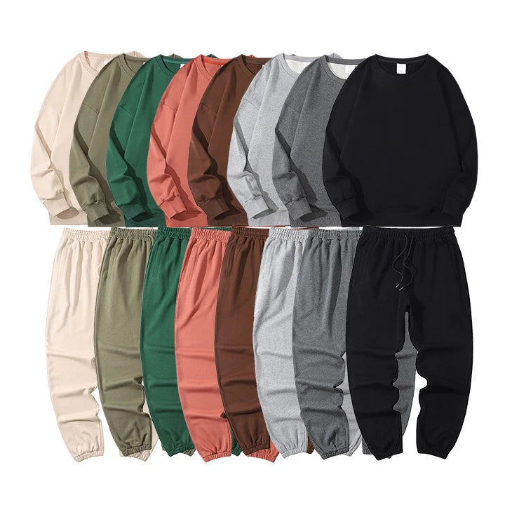 Men's Plus Size Crewneck Tracksuit Set Breathable Jogging Track Sports Sweatsuits Wholesale Vendors' Training Wear Joggers Sets