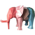 Large Outdoor Geometric Colorful Landscape Fiberglass Animal Elephant Statue Sculpture