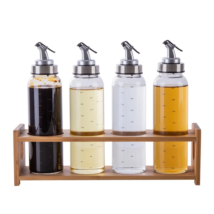 High Borosilicate Glass Storage Cover Condiment Cooking Oil & Soya Sauce Seasoning Dispenser Eco-Friendly 201-300ml Capacity