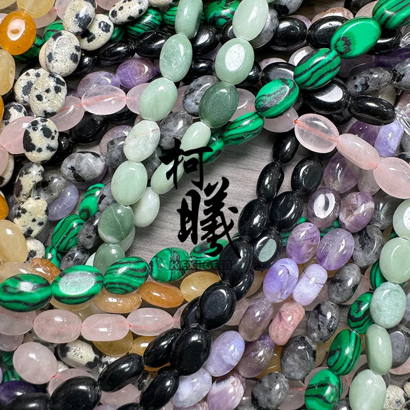 Wholesale 6x8mm Oval Shape Natural Crystal Jade Agate Stone Beads Egg-shaped Loose Gemstone Beads for Jewelry Making