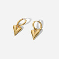 Vintage 18K Gold Plated Stainless Steel Puffy Hearts Earrings Big Love Dangle Hoop Earrings for Women Daily's Wearing