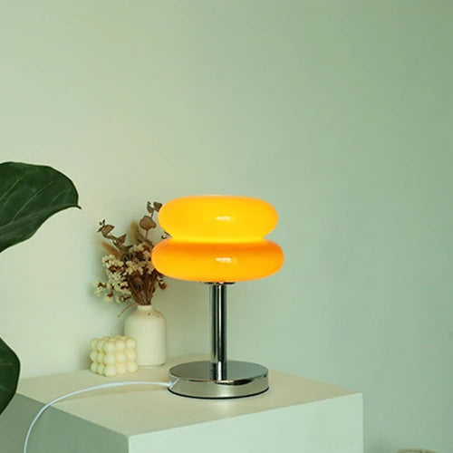 LED Table Lamp Glass Lampshade Usb Port Kids Room INS Iron LED Bed Side Cute Small Lamps