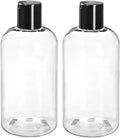 8 oz Empty Plastic Bottles with Black Disc Caps Reusable Leak-Proof Travel Squeeze Bottle for Shampoo Toiletries Liquid Soap