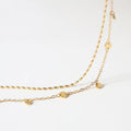 Summer New Design Gold Stainless Steel Two Multi Layer Disc Bead Necklace and Bracelet Anklet Fashion Charm Jewelry