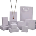Simple White Jewelry Box Set Including Necklace & Ear Stud Ring Box for Packaging & Display