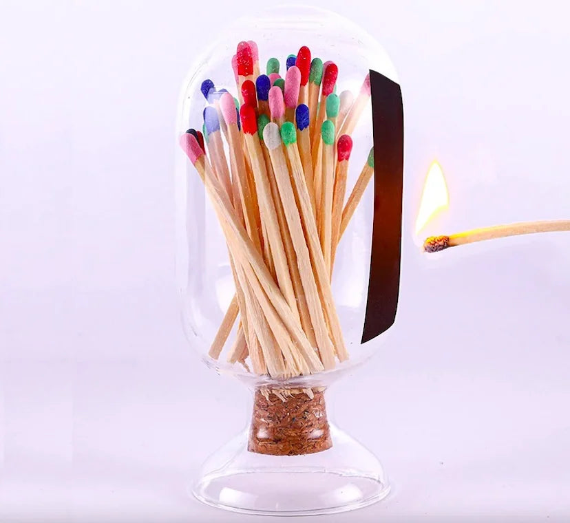 Wholesale Custom Glass Matches Jar Bottle Glass Match Cloche Matches in Glass Jar for Judaica Jewish Chanukah Hanukkah Shabbat