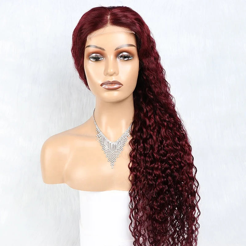 New Arrival Water Wave Transparent 13X4 Lace Front Wig Virgin Brazilian Full Lace Human Hair Wig Curly Human Lace Front Wig