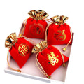 Brocade Bag Packaging Bag Wholesale Red Velvet Drawstring Jewelry Bag Buddha Beads Blessing Pouch