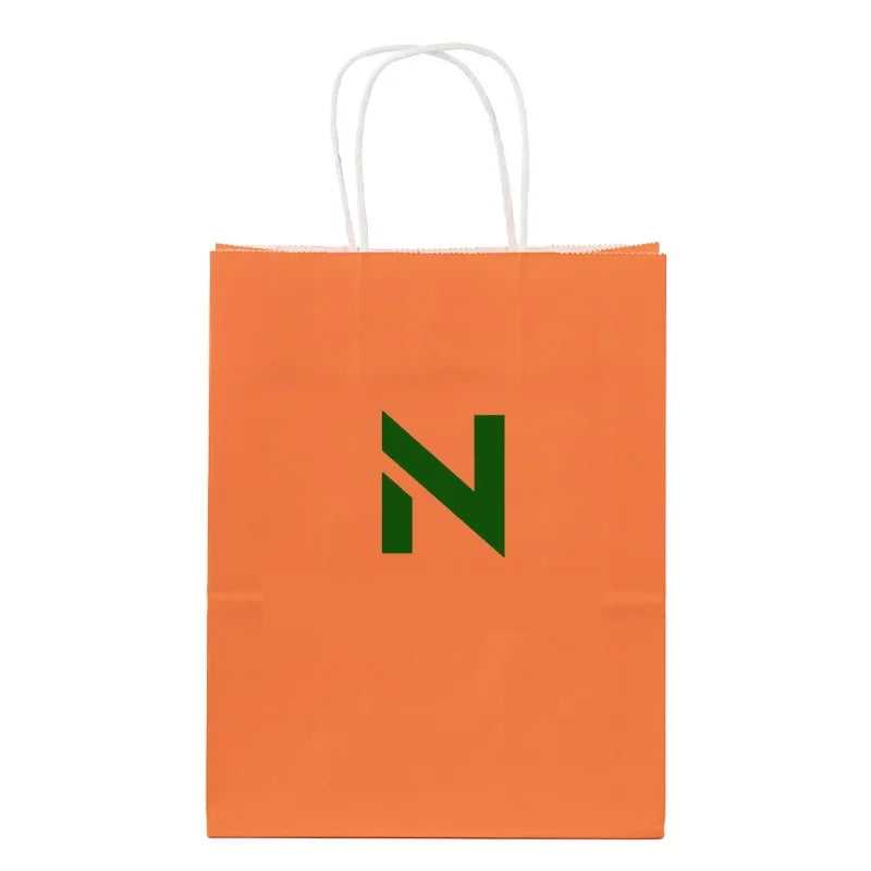 Customizable Logo Eco-Friendly Waterproof Kraft Paper Gift Bag Custom Size Food Packaging Patch Handle Dry Goods