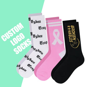 New Design Own Custom Knitted Crew Socks Custom Logo Cotton Men Socks Custom Made Casual Socks