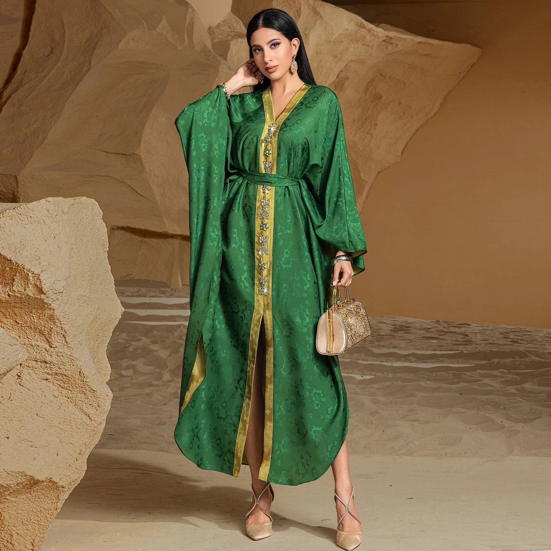 2025 Abaya Dubai Best Selling Ramadan Solid Color Bring Abaya Women Muslim Dress Long Sleeve Maxi Dress for Muslim