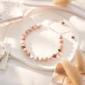 2025 New Hot Selling Hand Woven Zebra Rope Bracelet Natural Stone Powder Beaded for Couples and Best Friends Fashion Jewelry