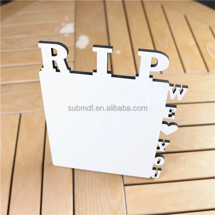 Free Samples Supply 2023 Design Wood Hot Blank Wooden Photo Plaques Sublimation MDF RIP Photo Frames
