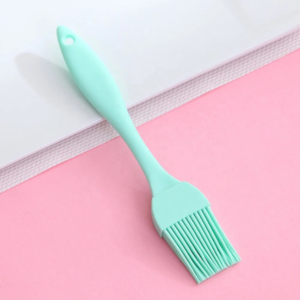 Colorful Food Grade Silicone Long Handle Cooking Brush Plastic Handle Heat Resistant Electric BBQ Baking Custom Logo Tool