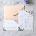 Ins Style Custom White Cotton Paper with Debossed Text and Colorful Pattern for Wedding&Birthday Invitation Card