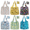 Popular Cute OBL Women's Small Travel Nylon Collapsible Foldable Tote Bag with Patterns Shoulder Strap & Hand Length Handle