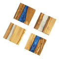 Resin Wood Olive coaster Custom Olive Wood Coasters with Cranberry Resin Edg