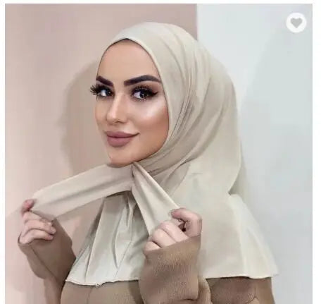 Jersey Muslim Underscarf Women Undercaps Lined Silk Satin Inner Hijab