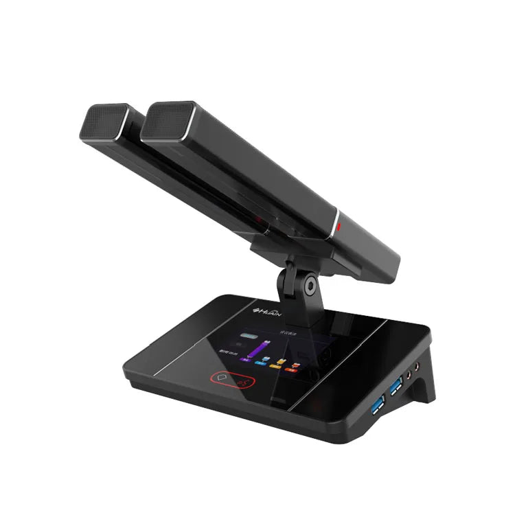 HUAIN Meeting Room Solutions Conference System Digital Microphones Aluminum Alloy Chairman Unit with Voting Black