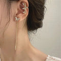 Wholesale Butterfly Tassel Drop Earrings Women Simple Rhinestone Drop Earrings 925 Silver Needle Long Earrings Jewelry