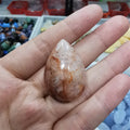 Hot Sale Wholesale Crystal Carvings Red Fire Quartz Water Drop Shape Pendant Stone Quartz for Decoration