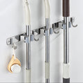 43 cm Long Upgraded Single Tier Wall Mounted Stainless Steel Mop and Broom Holder Hanger for Bathroom and Wardrobe