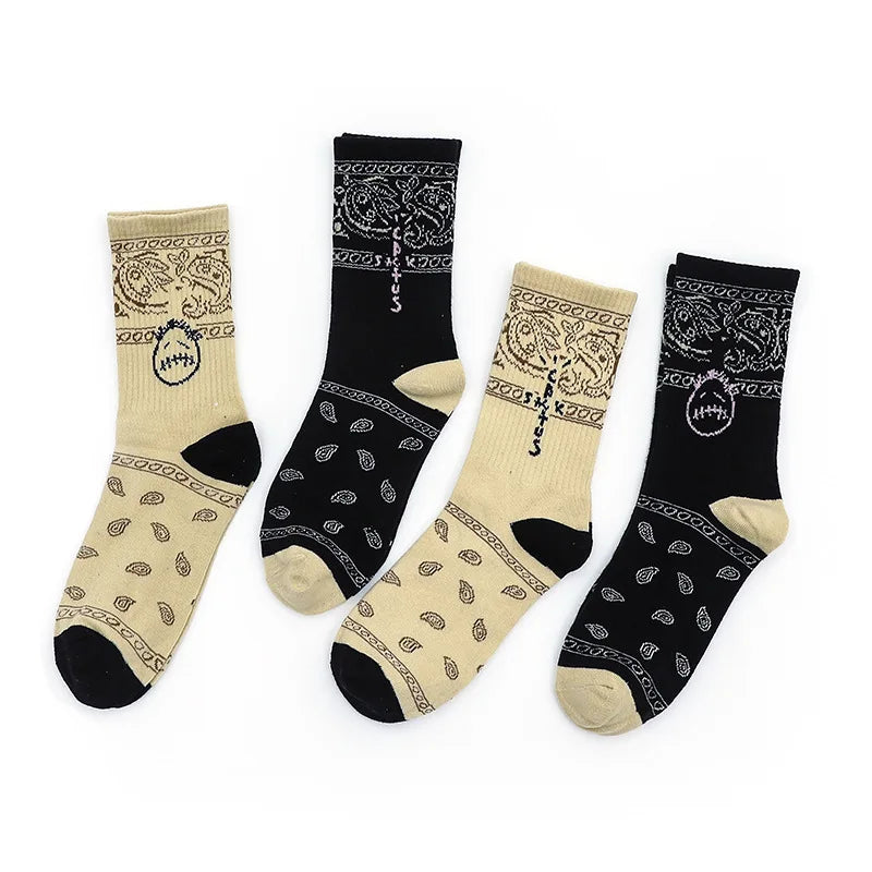 New Men's Socks Trend Abstract Pattern Personalized Breathable Cotton Socks