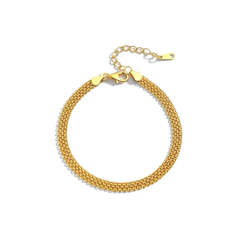 Daidan Bracelets Gold Plated Bracelet Silver 925 Sterling Fine Jewelry Trendy Woman Chain Woven Bracelets