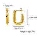 Women Hypoallergenic 18K Gold PVD Stainless Steel Ear Studs Gold Silver Color Exaggerated Style Geometric C Shape Stud Earrings