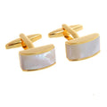 Premium Men's Cuff Links Tie Clip Custom Mother Pearl Shell Gold Plating Natural Stone Suit Shirt Accessory Wedding Tuxedo Dress