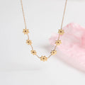 Fashion Women Jewelry Waterproof Tarnish Free 18K Stainless Steel Daisy Charm Necklaces Dainty Flower Statement Necklace YF3066
