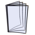 Menu Set/4 Pages and 8 Views With Artificial Leather Decoration and Decorative Corners Transparent Restaurant Menu Cover Book