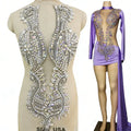 WDP-148 Keering 2022 Latest Prom Party Dress Crystal AB Glass Sew on Rhinestones Stone Body Applique