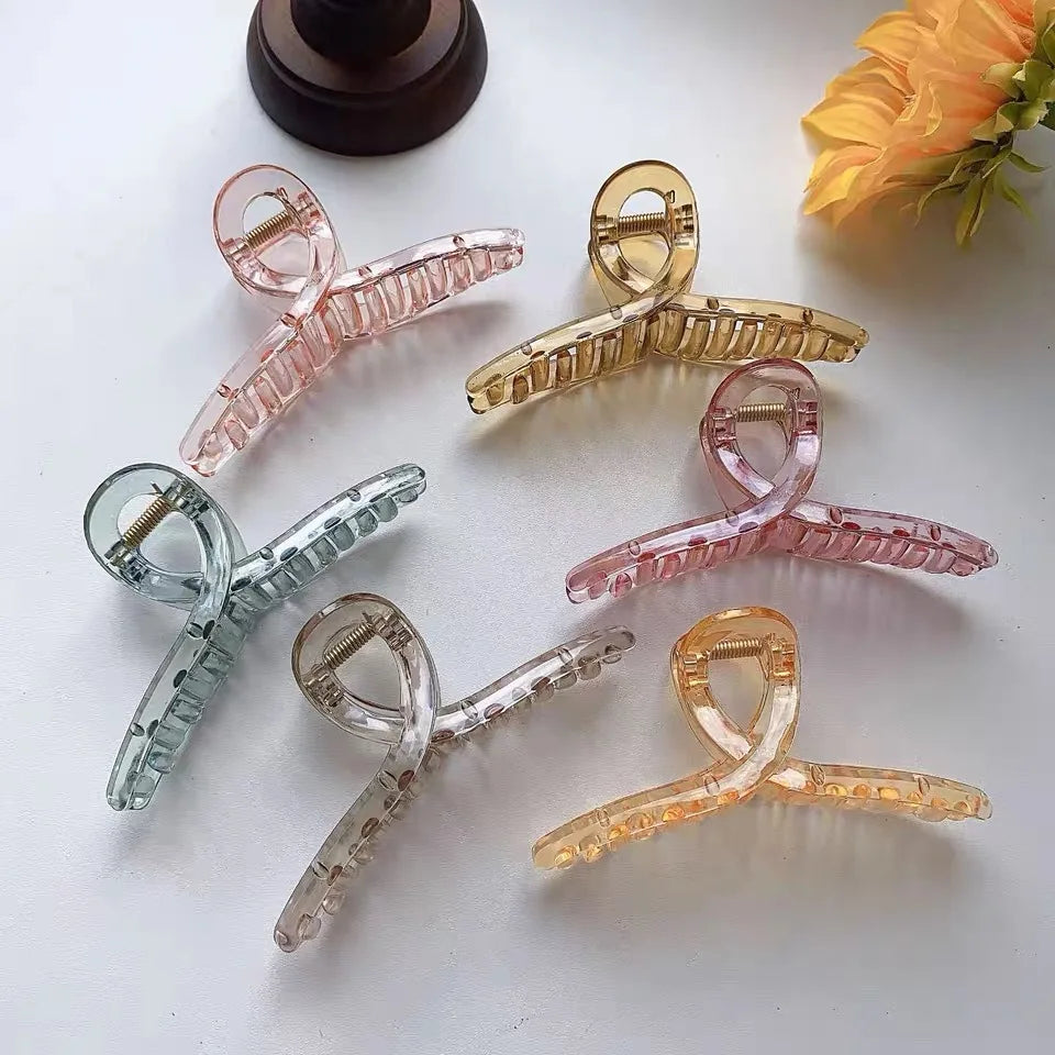 Simple Style Thick Hair Ponytail Claw Clips Candy Color Large Hair Clamps Girls Hair Claws Fashion Women Jaw Clip