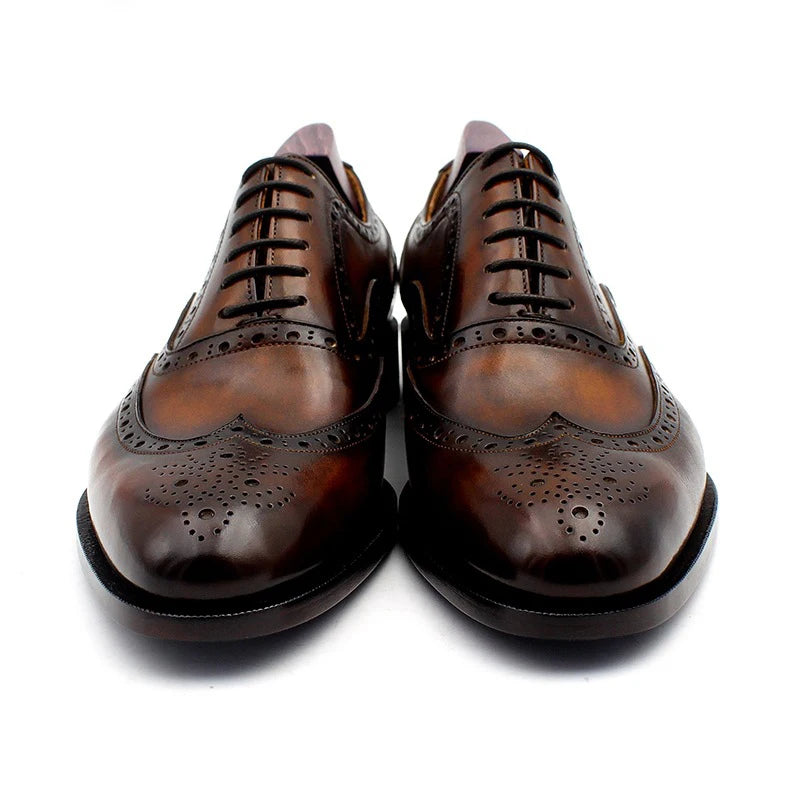 Goodyear Classic Men Pure Leather Shoes Oxford Elegant Big Size Men's Leather Dress Shoes Pretty Wedding Business Shoes Men