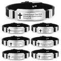 Bible Verse Christian Charm Stainless Steel Adjustable Silicone Cross Bracelet for Men and Women-Gift & Party Occasions