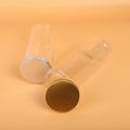 Food Grade PET Plastic Jars Clear Round Wide Mouth with Gold Aluminum Lids for Cookie Candy Nuts Packaging Containers