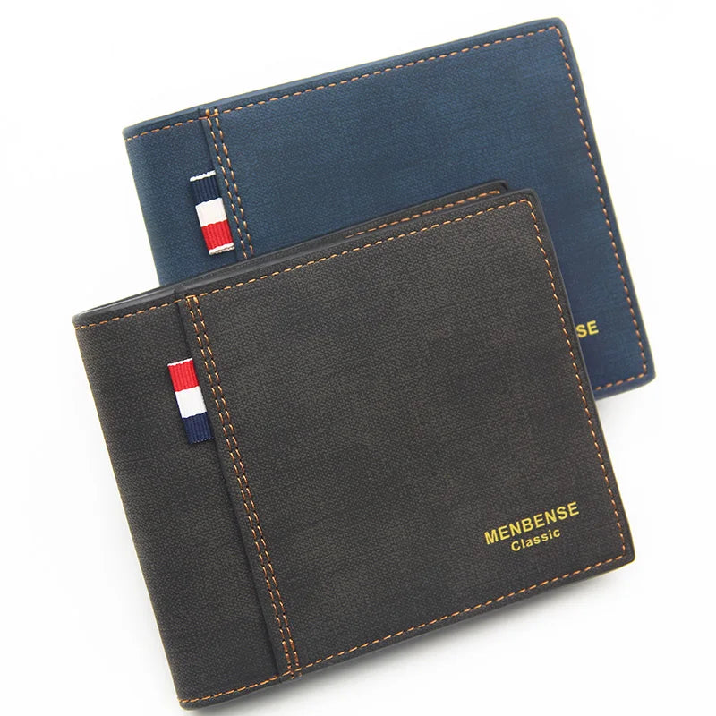 2025 Designer Men's Black Business Leather Wallet Pocket Card Holder Clutch Bifold Slim Purse for Man