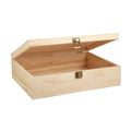 Customized Gift Natural Pine Wooden Box With Hinged Lid and Front Clasp Wooden Box