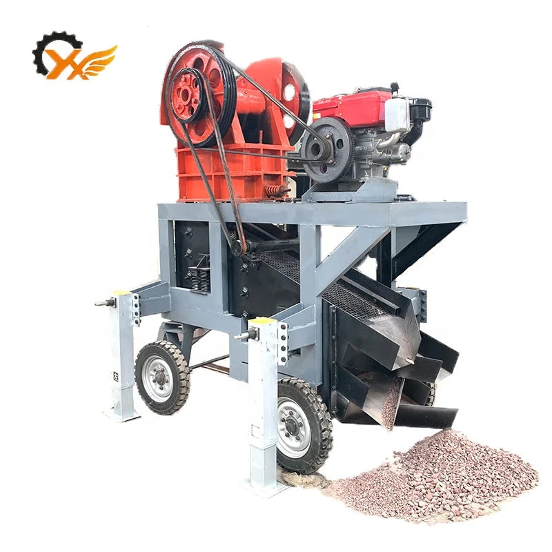 Mobile Stone/Rock/Gold Ore Crushing Small Diesel Engine Jaw Crusher for Mining