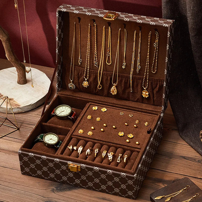 Wholesale High-Grade Multi-Layer Jewelry Box Elegant Square Style for Storing Earrings Necklaces Rings Watches