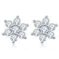 High Quality 925 Sterling Silver Flower Moissanite Earrings Rhodium Plated Luxury Design Moissanite S925 Stud Earrings for Women