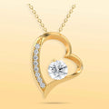 Classic 18k Gold Plated Stainless Steel Chain Trendy Zircon Heart Pendant Necklace Fashionable Valentine's Day  for Gift Women