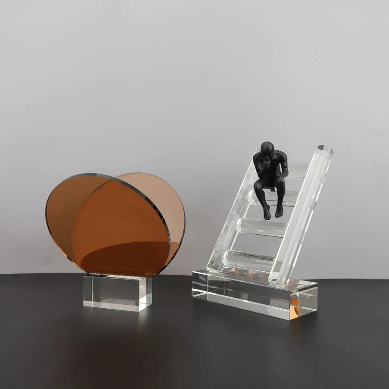 Creative Meditator Sculpture Pieces Living Room Bedroom Office Thinker Tabletop Decoration Luxury Crystal Ornament