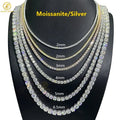 10k/14k/18k Gold Plated Tennis Chain 925 Silver 3mm 4mm 5mm Tennis Necklace Hip Hop Jewelry Necklaces Def Vvs Moissanite Tennis