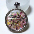 Classical Natural Stone Tourmaline Chips Pocket Watch Shape Pendant Wishing Bottle Necklace Collars Jewelry Gift for Women