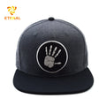 Custom 3D Embroidery Floral Street Party Grey Panel Black Brim Wool Snapback Caps Unisex Tropical Leaf Fleece Jersey Outdoor