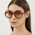 UNOC 2026 Vintage Retro Sunglasses Round Frame Fashion Eyewear Shades for Women and Men White PC Frame Acrylic Lenses