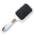 Custom Logo Scalp Women Massage Plastic White Detangler Nylon Bristle Marble Water Transfer Printing Paddle Cushion Hair Brush